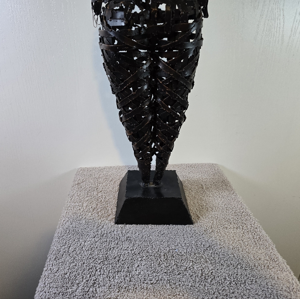 Vintage Mid Centurypalecek Brutalist Metal Strip Sculpture - Picture 8 of 13